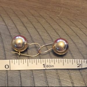 14k yellow gold ball drop earrings